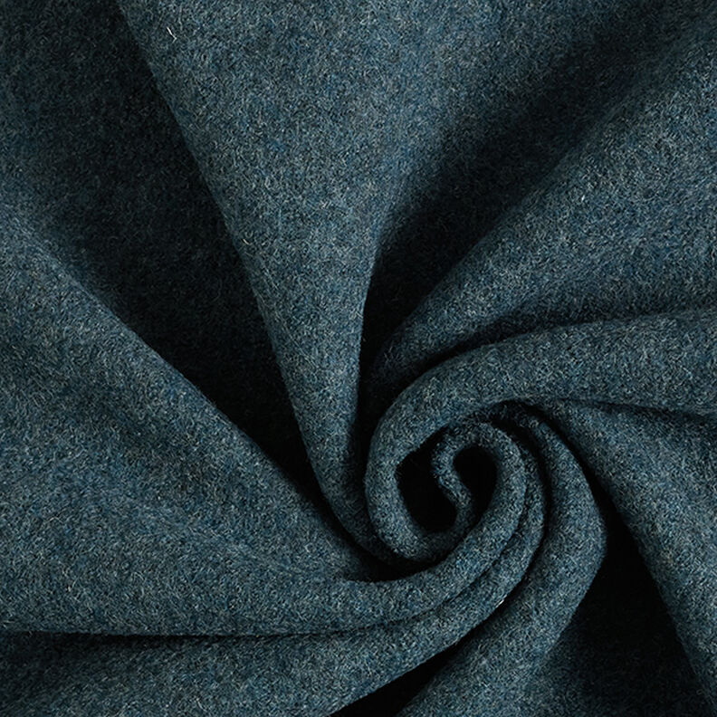 Woll-Walkloden Melange – ozeanblau,  image number 1