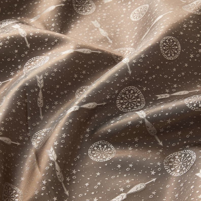 Futterstoff Jacquard Dartscheiben und Pfeile – grau/gold,  image number 2