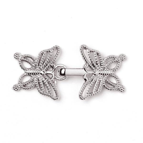 Metallschließe Schmetterling [40 mm] - silber,  image number 1