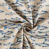 Dekostoff Halbpanama Fischschwarm – natur/marineblau,  thumbnail number 3