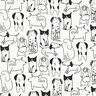 Baumwollflanell Hunde | Poppy Fabrics – weiss/schwarz,  thumbnail number 1