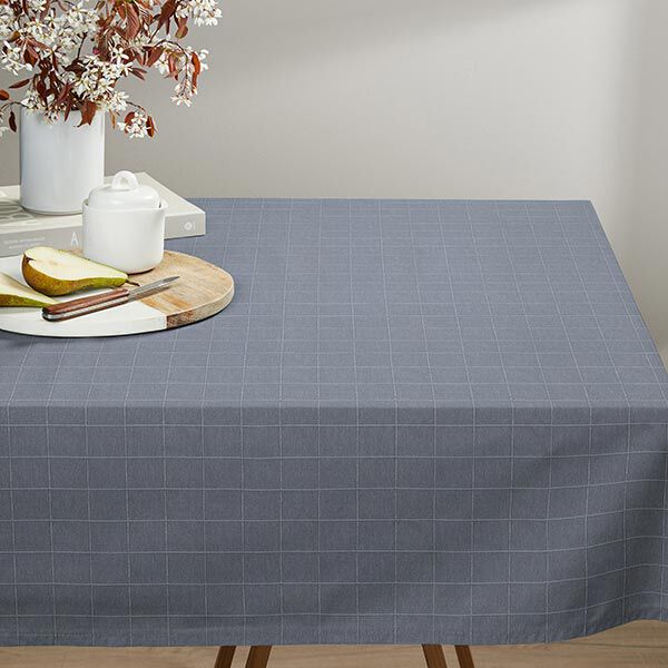 Dekostoff Gitter-Karo recycelt – blaugrau, image number 7