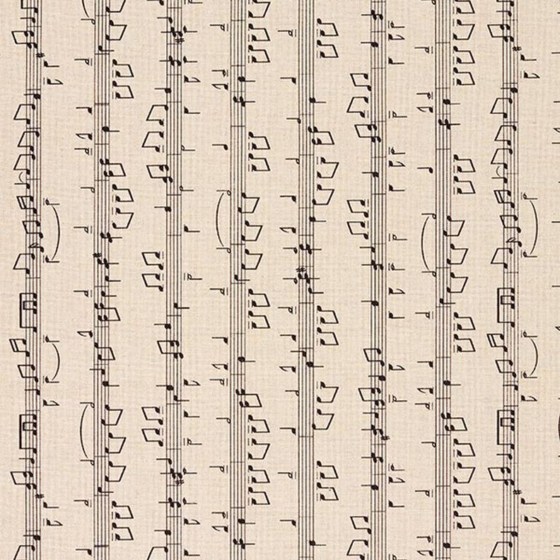 Halbpanama Leinenoptik Noten&Musik – natur,  image number 1
