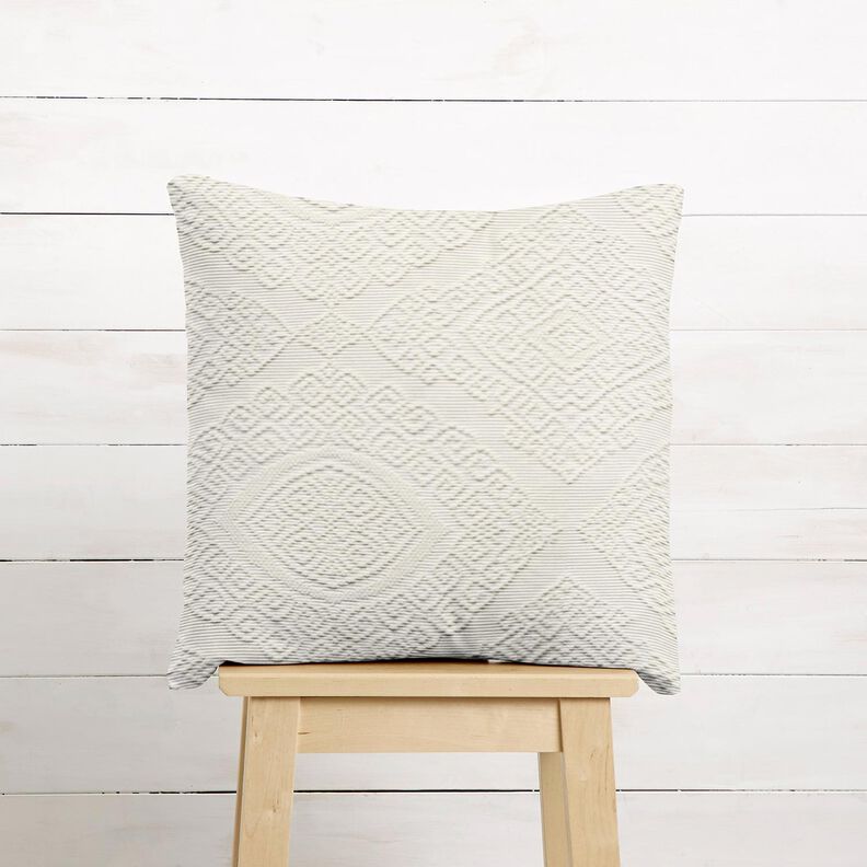 Dekostoff Jacquard dekorative Rauten 275 cm – wollweiss, image number 7