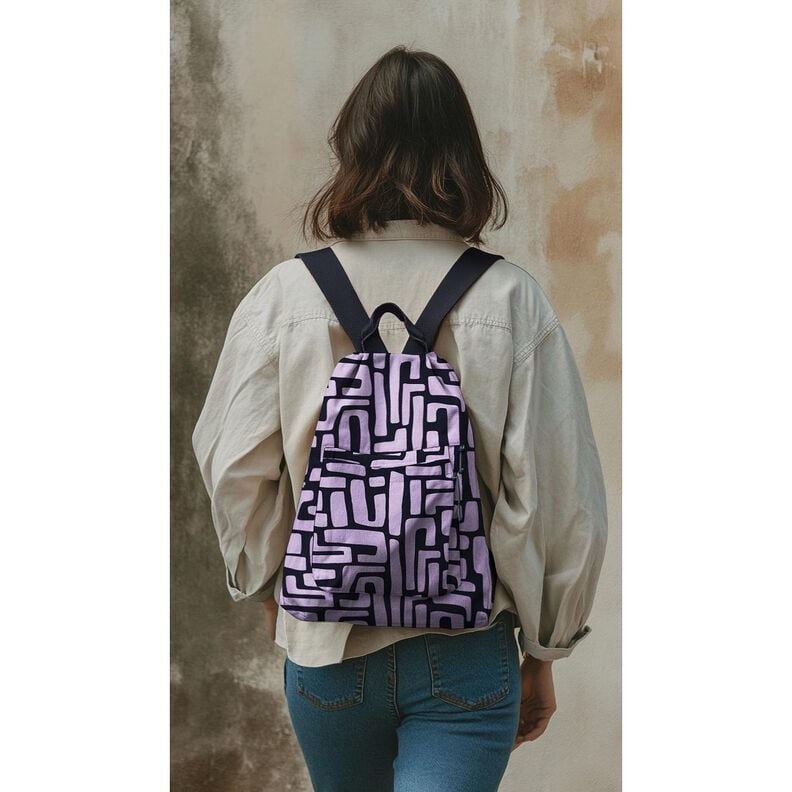 Beschichtete Baumwolle abstrakt – pastellviolett/nachtblau,  image number 5