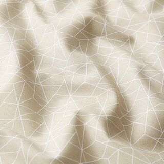 Baumwollstoff Popeline Grafisch – beige, 