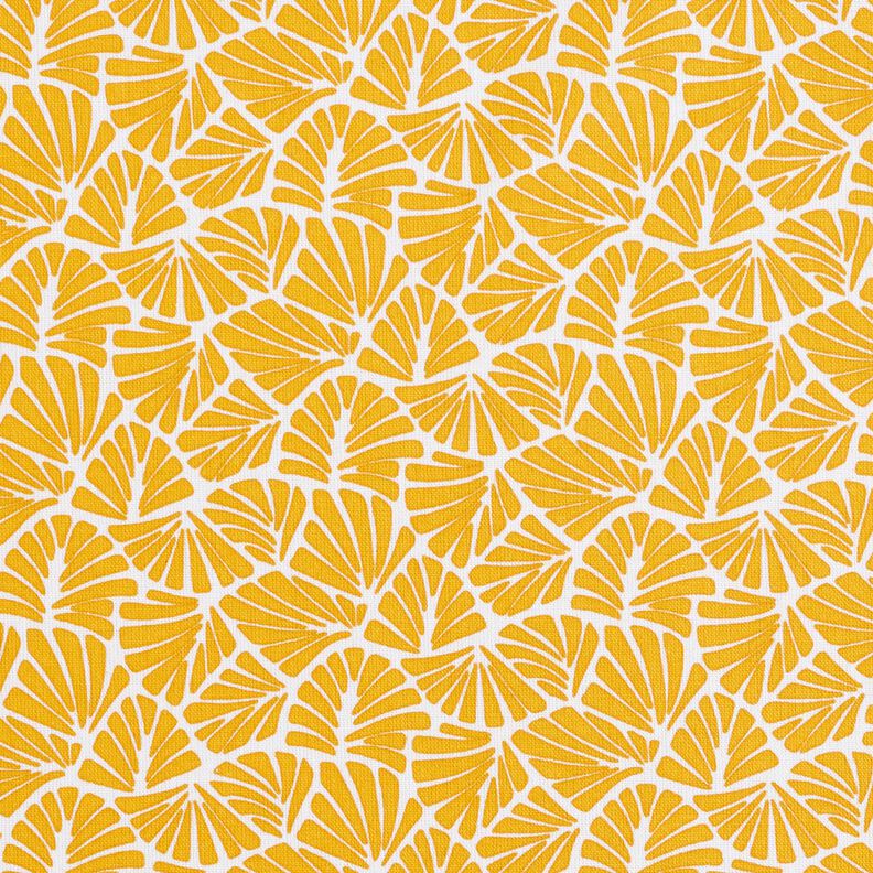 Beschichtete Baumwolle abstrakte Mini-Blätter – sonnengelb/weiss,  image number 1
