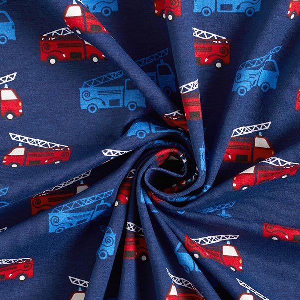 Baumwolljersey Feuerwehr – marineblau | Reststück 50cm