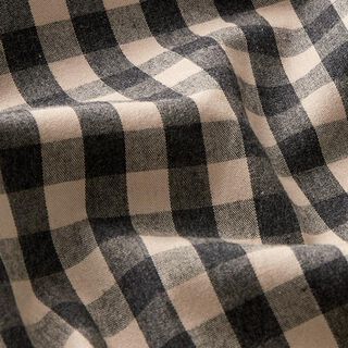 Baumwollstoff Karo – beige/schwarz, 