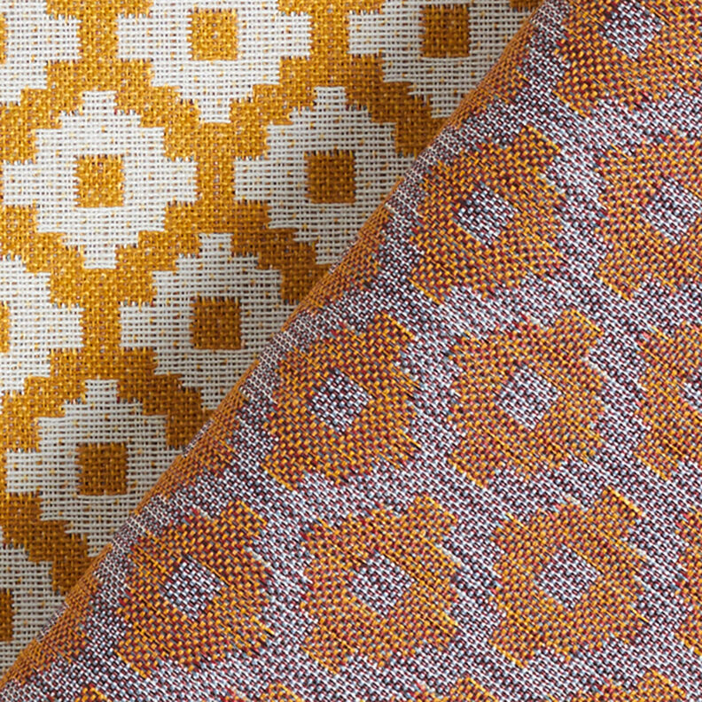 Outdoorstoff Jacquard Rauten – senf,  image number 4
