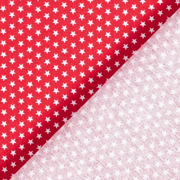 Baumwollpopeline kleine Sterne – rot/weiss