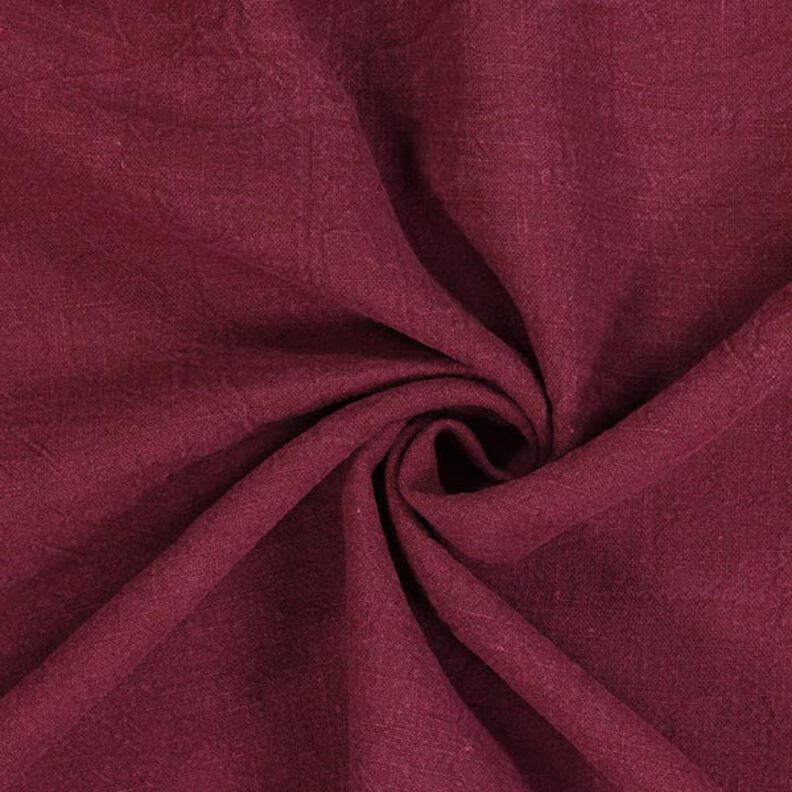 Leinenstoff Ramie-Mix stonewashed, schwere Qualität – bordeauxrot,  image number 1
