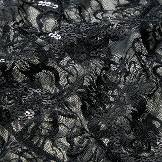 Spitze Paillettenstickerei – schwarz, 