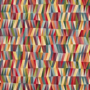 Dekostoff Gobelin grafisches Zickzack – hellbeige/karminrot, 