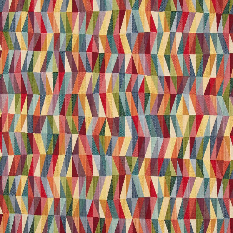 Dekostoff Gobelin grafisches Zickzack – hellbeige/karminrot,  image number 1