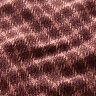 Woll-Mix Karo – braun/dunkelaltrosa, 