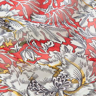 Viskose-Seide-Mix Voile Art Deco Blumen – rot/weiss, 