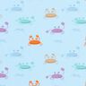Baumwolljersey süße Krabben – babyblau,  thumbnail number 1