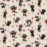 Dekostoff Halbpanama verliebte Katzen – natur/rot,  thumbnail number 1