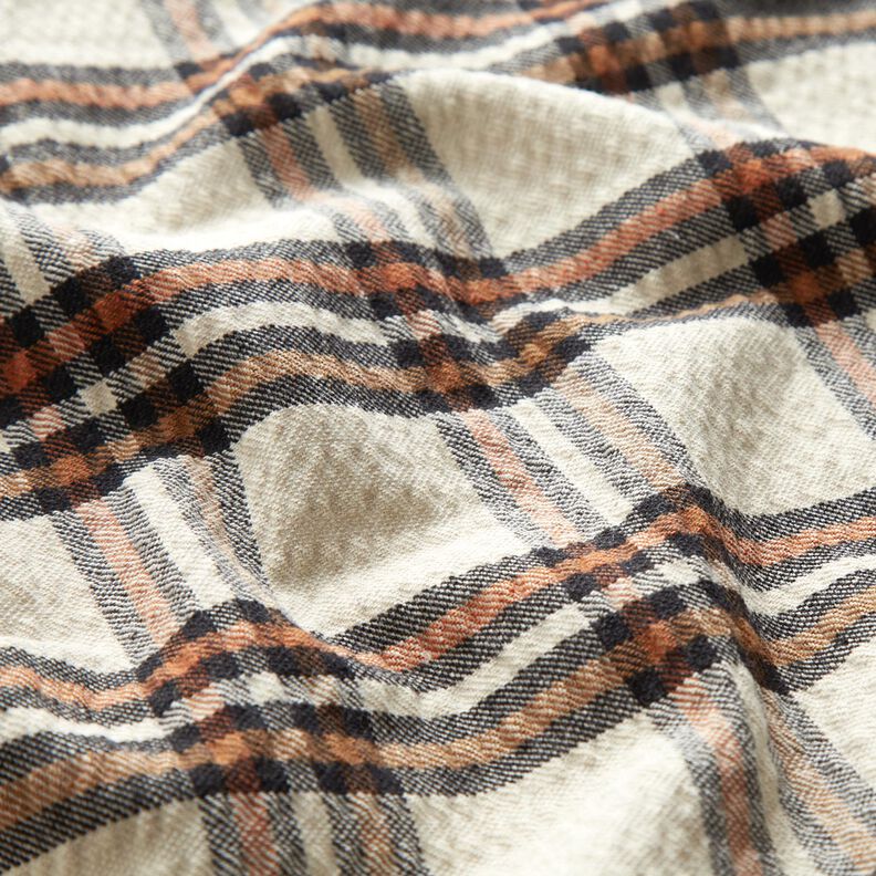 Seersucker Schottenkaro – beige/terracotta,  image number 2