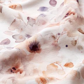 GOTS Baumwolljersey Aquarell-Wildrosen Digitaldruck – weiss/hellaltrosa, 