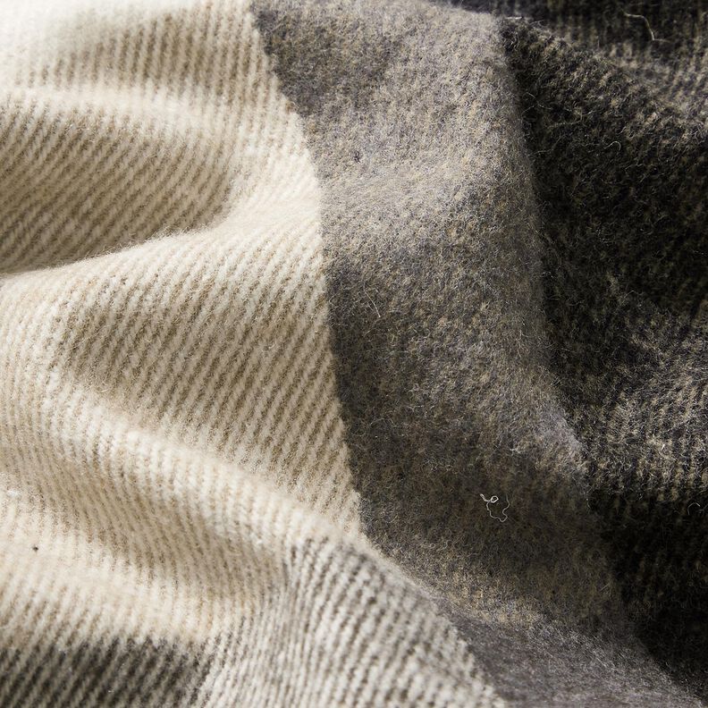 Mantelstoff Baumwoll-Mix großes Schottenkaro – hellbeige/altsilber,  image number 2