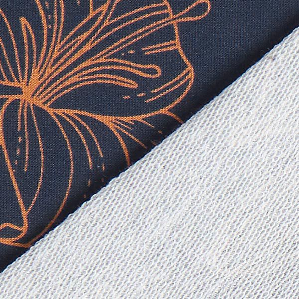 GOTS Lily Sweat Digitaldruck GLOW | Albstoffe | Hamburger Liebe – marineblau | Reststück 100cm