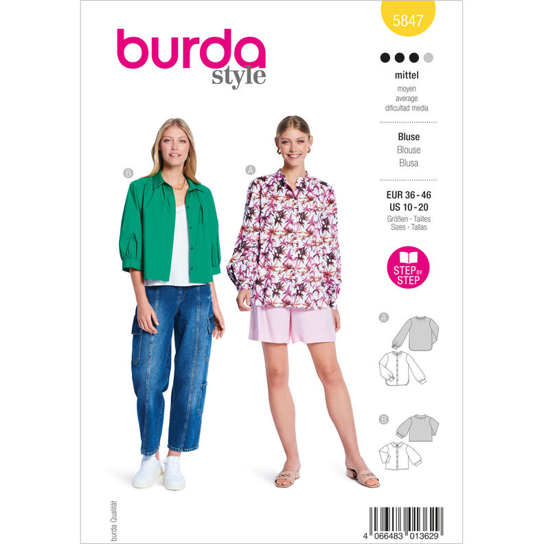 Bluse | Burda 5847 | 36-46, image number 1