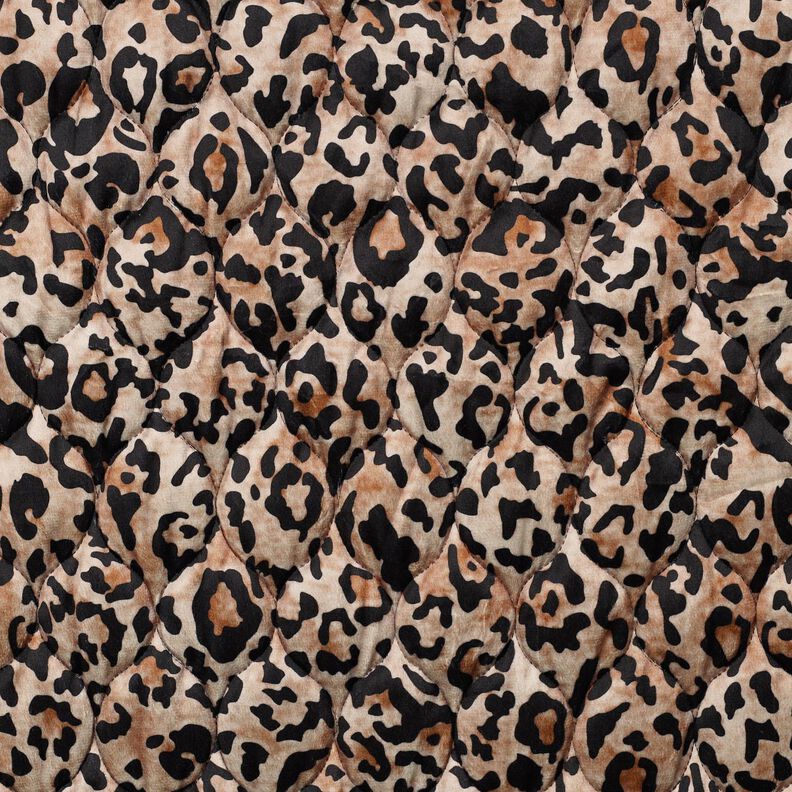 Steppstoff Leo Digitalprint – hellbraun/schwarz, image number 1