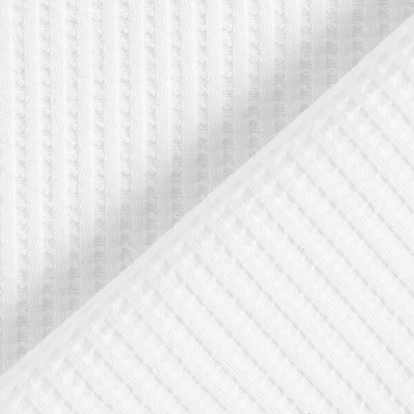 Baumwoll-Waffeljersey Uni – weiss | Reststück 50cm