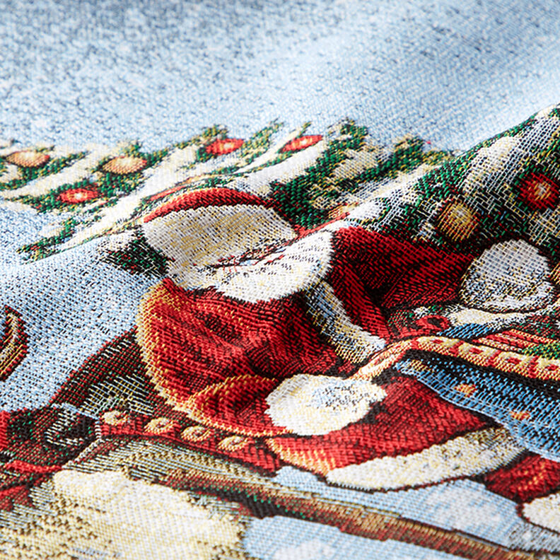 Dekostück Gobelin Weihnachtsmann mit Rentier – blau,  image number 2