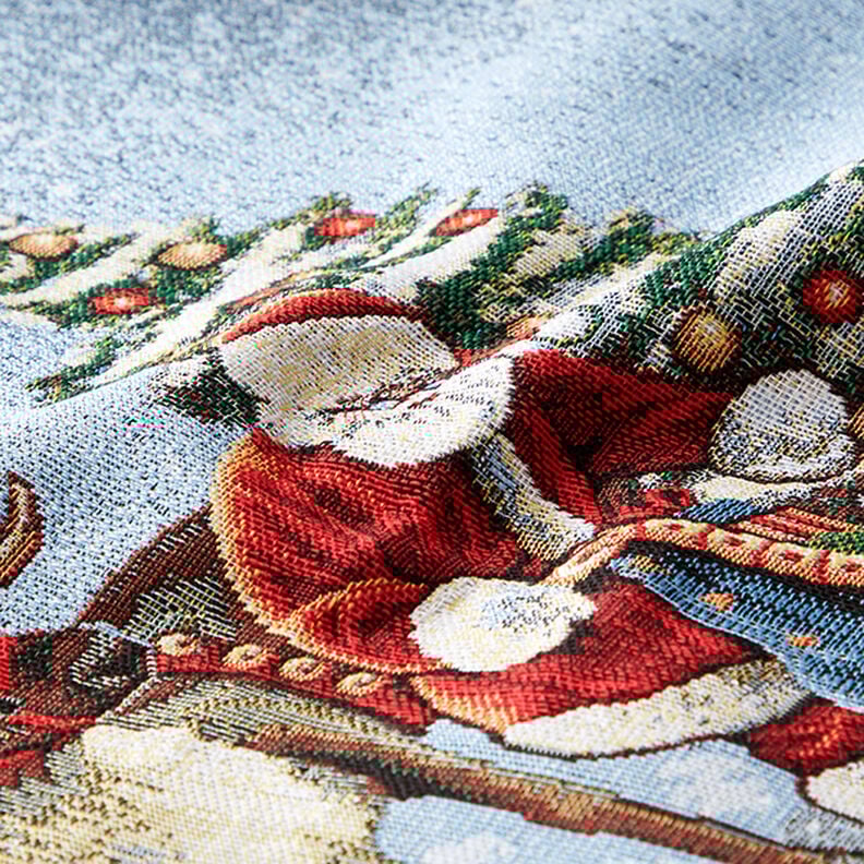 Dekostück Gobelin Weihnachtsmann mit Rentier – blau, image number 2