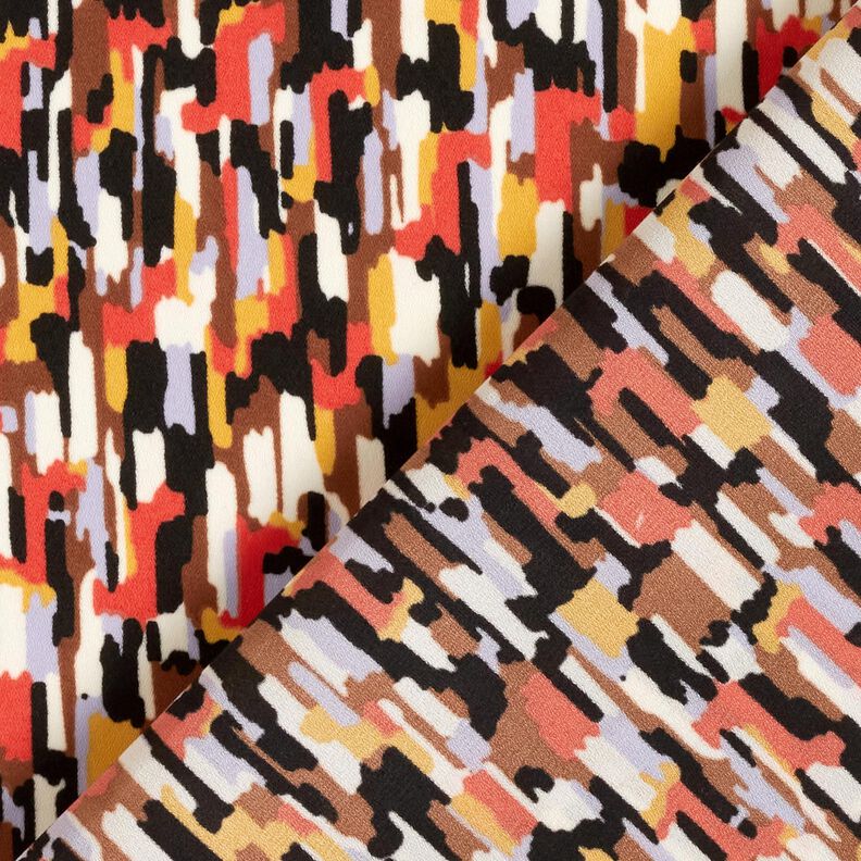 Kreppstoff Pinselstriche – schwarz/terracotta,  image number 4