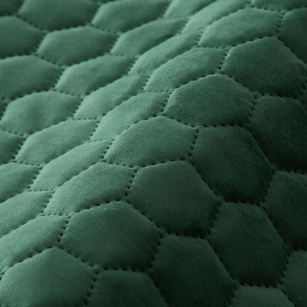 Polsterstoff gesteppter Samt Waben – dunkelgrün – Muster,  image number 2
