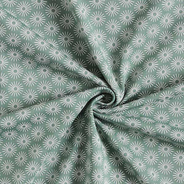 Baumwolljersey Strahlen-Blume – schilf | Reststück 100cm