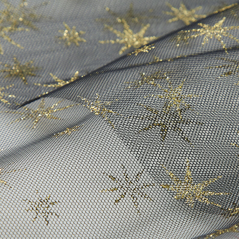 Tüll Glitzersterne – schwarz/gold,  image number 5
