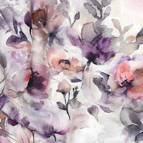 LENZING&trade; ECOVERO&trade; Viskosestoff Aquarellblumen &ndash; flieder, 