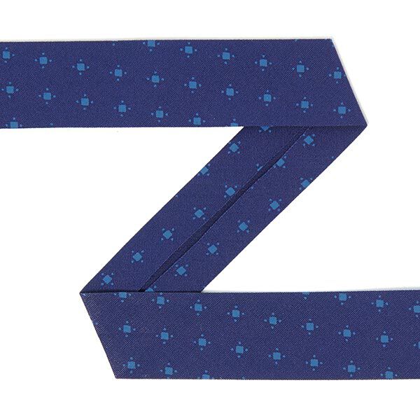 Schrägband Zierdruck (20 mm) navy