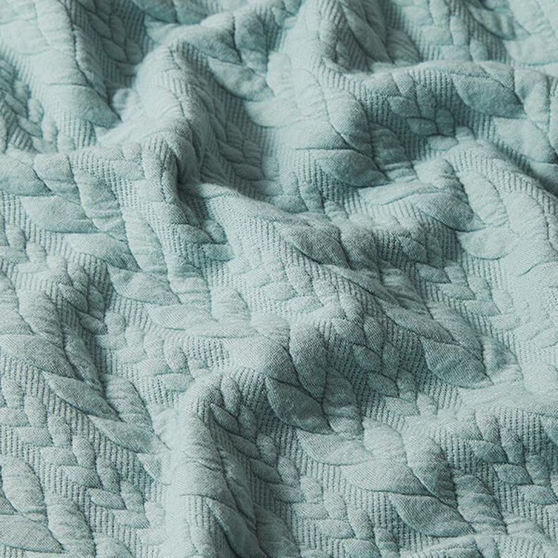 Jerseyjacquard Cloqué Zopfmuster – mint,  image number 2