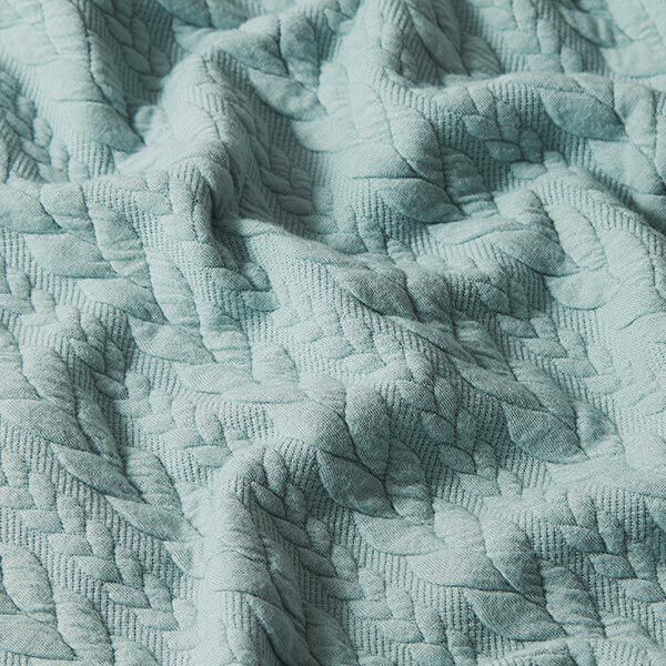 Jerseyjacquard Cloqué Zopfmuster – mint | Reststück 50cm