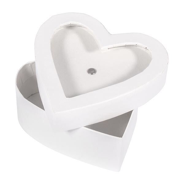 Pappmaschee Geschenkbox mit Schütteldeckel Herz [S] | Rayher – weiss,  image number 3