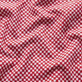 GOTS Baumwolljersey Mini-Karo | TCC x LOOKS by Wolfgang Joop – rot/weiss, 