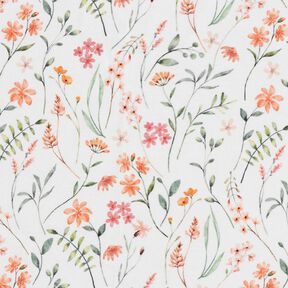 GOTS Baumwolljersey Wildblumenwiese Digitaldruck – elfenbein, 