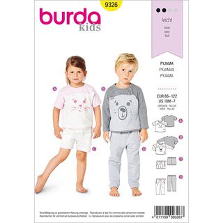 Kinder-Pyjama | Burda 9326 | 86-122, 