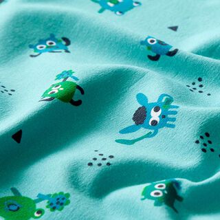 Baumwolljersey Babymonster | PETIT CITRON – helltürkis, 
