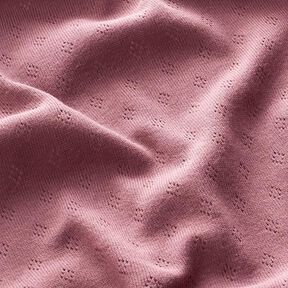 Feinstrickjersey mit Lochmuster – pastellviolett, 