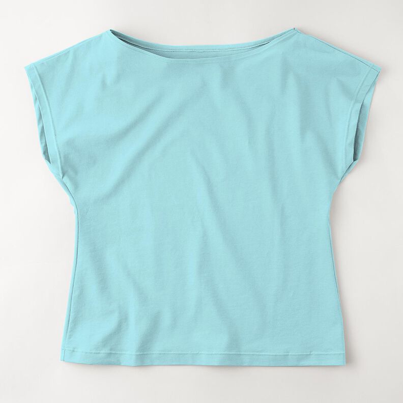 Baumwolljersey Medium Uni – eisblau, image number 12