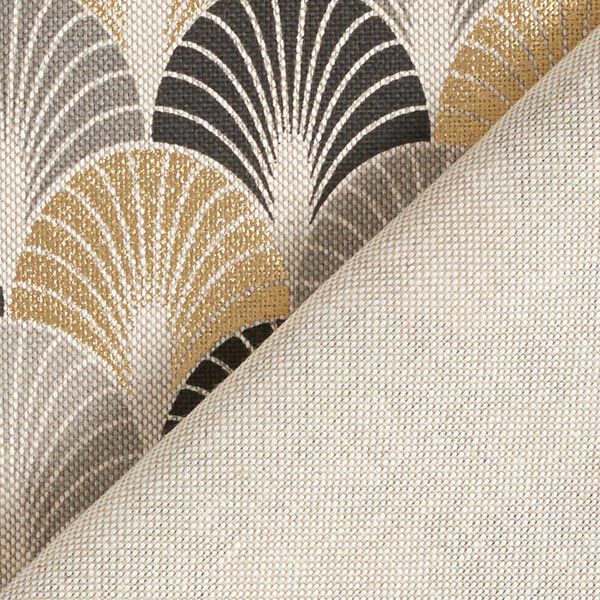 Dekostoff Halbpanama Premium Bögen Goldprint – schwarz/gold,  image number 4