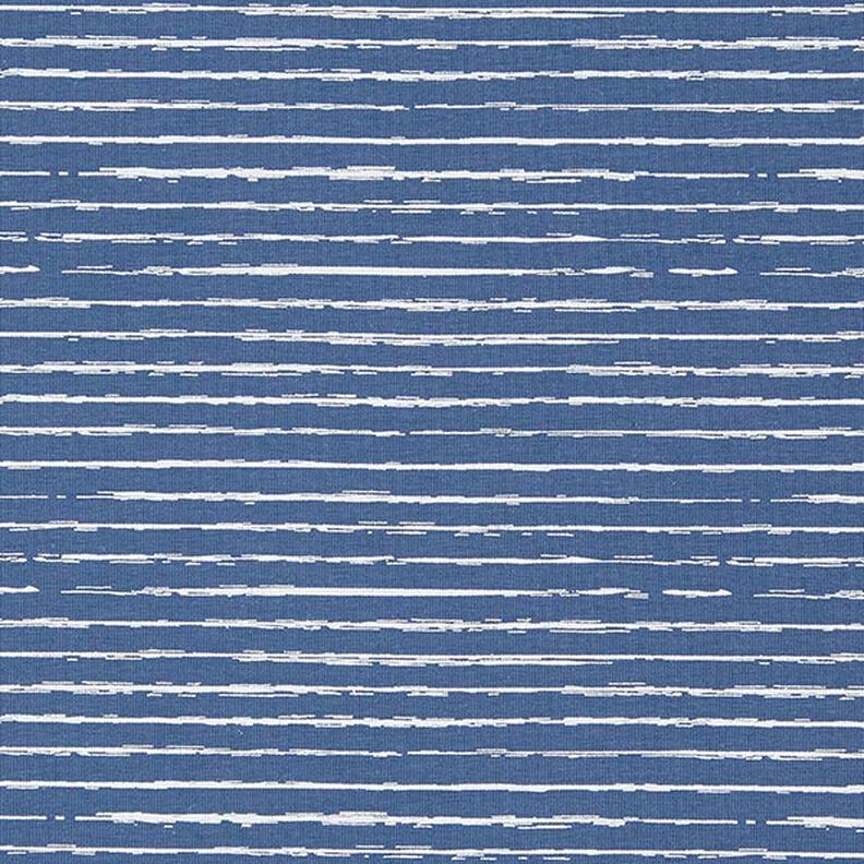 Baumwolljersey Skribbel-Streifen – jeansblau,  image number 1