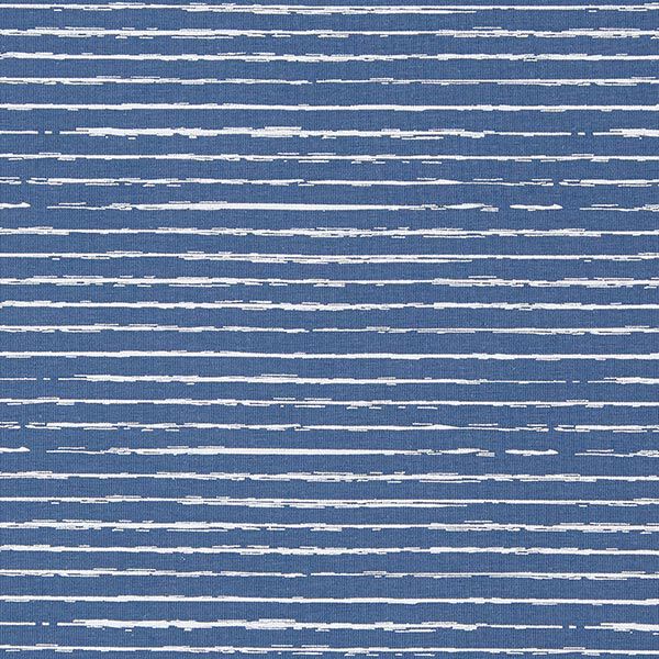 Baumwolljersey Skribbel-Streifen – jeansblau